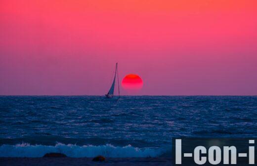 Atardecer en barco