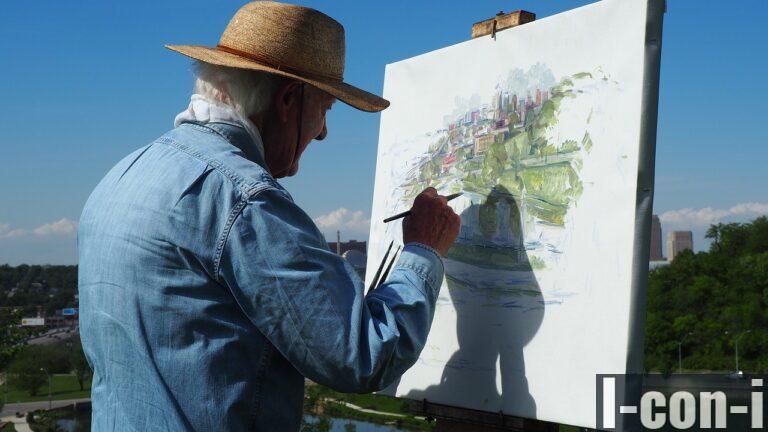 hombre pintando