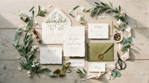 Papelería y detalles personalizados para una boda