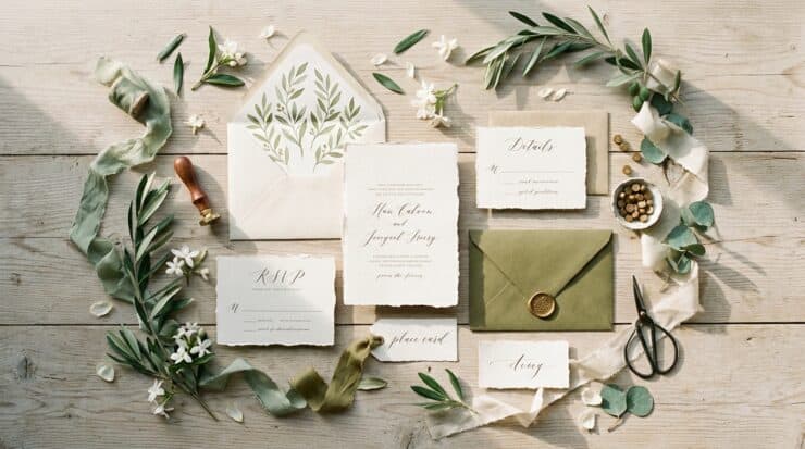 Papelería y detalles personalizados para una boda